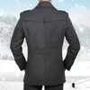 Trenchs pour hommes Manteaux d'hiver Hommes Laine Mâle Longue Laine Coupe-Vent Veste Épaisse Manches Thermiques Gris Pardessus Plus Taille 230809ps49