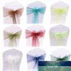 100 PCS Fête De Mariage Organza Tissu Ruban Chaise Ceintures Pour Banquet Événement Fête D'anniversaire Décoration Maison Textile Couverture De Chaise Facto2811