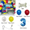 Andra evenemangsfestleveranser 1Set Pets Dog Paw Latex Balloons Bone Theme Birthday Decor Kids Toy Garland Arch Kit Globos Helium Air Uppblåsbar boll 230808