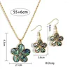 Collier boucles d'oreilles ensemble grande mode fleur hawaïenne Guam micronésie morceau corde chaîne pendentif colliers pour femmes 2023