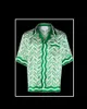 casablanca button-up overhemdstijl overhemd met groene bloemenletters loszittend veelzijdig trendy heren- en damesoverhemd met korte mouwen