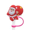 Pailles à boire personnalisées Noël Sile St Toppers Accessoires Er Charms Réutilisable Splash Proof Dust Plug Décoratif 8Mm Party Drop Delivery H