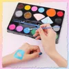 Body Paint Face Painting Kit with 14 Colors 2 Glitters Brushes 4 Sponges 9 Stencils for Halloween Cosplay Party Makeup 230808