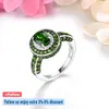 Wedding Rings Natural Chrome Diopside Silver 2 8 Carats Genuine Gemstone Black Plated Women S925 Jewelrys Classic Anniversary Gifts 230808