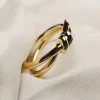 anel de designer de luxo com diamantes anéis de moda para mulheres joias clássicas banhado a ouro 18K anel de casamento rosa por atacado anel de amor