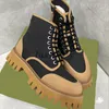 Designer Desert Boots Printing Platform Bootie Women Ankle Boots Canvas Embroidery Boots Diamond Leather Boot Jacquard Boot