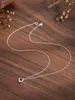 Koreansk version 925 Sterling Silver New Style Temperament NICHE Geometric Circle Necklace Women's Minimalist Design Cool Style