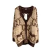 Designer di maglioni da donna All'inizio della primavera nuovo stile Zhou Yangqing stessa famiglia G abbigliamento double-face Mohair cardigan lavorato a maglia cachi pigro con scollo a V G4P4