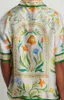 Chemise décontractée Casablanca 23ss Flower Illustrated Guide for Men and Women beach shirt Matching Couples Hawaiian Short Sleeve Shirts casablanc