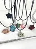 Pendant Necklaces Trend Natural Stone Hexagon Crystal Rose Quartz Opal Star Pendant Necklace for Women Fluorite Lapis Bullet Pendulum Jewelry Gift J230809