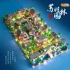 Transformation Toys Robots Lezi Architecture Ancient Pavilion Temple Tower Lake Garden Gate Led Light Model Mini Diamond Blocks Bricks Building Toy No Box 230809