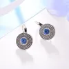 Stud Earrings Vintage For Women Simple Blue Zircon Charms Statement Clip Hanging Fashion Jewelry Mother's Day Gift