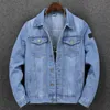 Moda casaco jeans azul claro masculino 2023 primavera e outono novo top tamanho grande versão coreana do casaco tendência jaqueta ilha de meia-idade