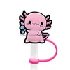 마실 빨대 Cynops Orientalis Pink Salamander st er Topper Sile Accessories Charms 재사용 가능한 Splash Proof Dust Plug Decorative DIY