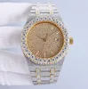 Handgjorda diamanter Watch Mens Automatic Mechanical Watch 42mm With Diamond Studded Steel 904L Sapphire Women Wristwatch Montre de Luxe-05