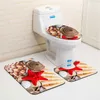 3 in 1 Flannel Absorbent Soft Bathroom Mat Set Toilet Cover Floor Pad Bath Mat Washroom Carpet Contour Mat Toilet Seat Lid Cover HKD230809