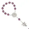 Cazibe bilezikler moda melek rosary çocuklar için dine 8mm boncuklar zincirler bileklik erkek kızlar mücevher hediye damla teslimat dhmdr