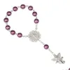 Braccialetti con ciondoli Moda Angelo Rosario per bambini Bambini Religione 8Mm Perline Catene Braccialetto Ragazzo Ragazze Gioielli Regalo Consegna goccia Dhmdr