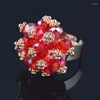 Cluster Rings Kioozol Boho Crystal Flower Ball Большой для женщин, адъютанные, кольцевые украшения 2023, модные аксессуары Bijoux Femme 067 KO1