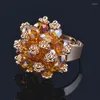Cluster Rings Kioozol Boho Crystal Flower Ball Большой для женщин, адъютанные, кольцевые украшения 2023, модные аксессуары Bijoux Femme 067 KO1