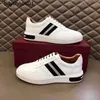 Top Layer Cowhide 2023 New Ballys New Classic Men's Striped Style Small White Shoe Board Shoes Lace Up Casual Men's Shoes