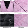 Men's Vests Hi-Tie Men's Vest Suit Pink 100% Silk For Wedding Peach High Quality Coral Waistcoat Vest for Men Pocket Hanky Cufflinks Set 230808