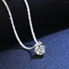 Zincirler Hoyon Sterling Silver 925 Renksiz 2 Moissant Diamond Kadın Kolyesi Köpüklü Yüksek Sınıf Işık Lüks Takı