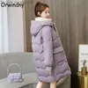 جلود نسائية من الجلد المصنوع من الجلود Orwindny Winter Coat S-3XL Long Parkas Wilded Women's Stack