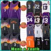 Phoenix'suns'Devin Booker Chris Paul Basketball Jersey Mens Shirds Mesh Deandre Ayton Steve Nash Charles Barkley Vintage 15 1 3 22 13 34ジャージーユース