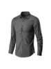 Chemises habillées pour hommes Mode Chemises solides classiques pour hommes Été à manches longues Chemises d'affaires de base Col rabattu Chemises décontractées pour hommes Chemises chics Tops 230808