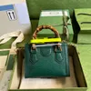 Lüks mini tote çanta deve ve abanoz tuval kristalli en kaliteli crossbody çanta bambu kolları çanta çıkarılabilir ve ayarlanabilir omuz kayışı