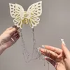 Clip de garra de borla de mariposa hueca, accesorios para el cabello de Color sólido de plástico elegante