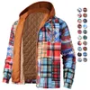 Men's Jackets Mens Autumn Winter Jacket Harajuku Plaid Hooded Zipper Long Sleeve Basic Casual Shirt European American Size S 5XL 230808