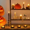 Andra evenemangsfestleveranser Halloween Tea Light Black Spider Candle Flamely Battery Operated LED TEALight Small Pumpkin för Spooky Decor 230808