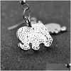 Dangle Chandelier New 19X14Mm Alloy Elephant Drop Earrings For Women Ladies Gold Sier Ear Hook Fashion Delivery Jewelry Dhzlm