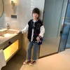 Kurtki kurtka baseballowa Dzieci Koreańska swobodna luźna listu kieszeniowa Ogólna bomber bluza mundur streetwear pary tops 230808