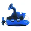 흡연 액세서리 4.9 ''미니 잠수함 모양 버블러 유리 봉 유리 실리콘 조인트 워터 파이프 DAB 장비