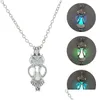 Pendant Necklaces Glow In The Dark Star Tree Of Life Dragon Love Owl Key Pegasus Open Cage Lockets Chain For Women Fashion Jewelry Dro Dhipn