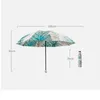 Parapluies Double couche feuilles de bananier crème solaire pliant mode couleur impression été dames parasol Protection UV parapluie de soleil