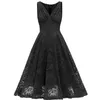 Casual Jurken Vintage Lace Print Banket Avondjurk Voor Vrouwen 2023 Lange Partij Jassen Dames Tank Mouwloze V-hals Elegante vestidos