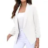 Costumes pour femmes couleur unie manteau élégant dame à manches longues point ouvert cardigan pour les femmes mince lâche affaires formel Ol Commute Style automne