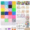 Lucite en plastique acrylique 7200pcs / boîte 6 mm Perles de bracelet en argile pour kit de fabrication de bijoux rond plat en argile argile Heishi Perles de bricolage accessoires à la main 230809