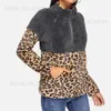 Felpa in pile a maniche lunghe da donna Warm Zip Leopard Fuzzy Felpa con cappuccio Pullover bluzy damskie felpa con cappuccio invernale Felpe Femme NEW T230809