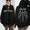 Kvinnors hoodies tröjor y2k streetwear hoodie toppar retro gotiska överdimensionerade huva skalle vinge ond flamm tryck cardigan dragkedja tröjor man hoodies 230808