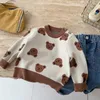 Pullover Spring Kids Sweater Baby Girls cartoon Bear Knitwear Tops Boys soft loose knit 230809