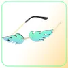 Оранжевые пламени солнцезащитные очки странные женские солнцезащитные очки дизайнерские оттенки для кошачьих глаз для женщин зеркальные очки UV4006080247