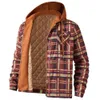Męskie kurtki męskie jesienna zimowa kurtka harajuku w krat z kapturem zamkiem błyskawiczne długie rękaw podstawowy swobodny koszula europejski rozmiar amerykański s 5xl 230808