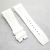 25 mm witte horlogeband 20 mm vouwsluiting rubberen band voor RM011 RM 50-03 RM50-01203U