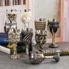 Coolaste gotiska harts rostfritt stål Dragon Skull Goblet Retro Claw Wine Glass Cocktail Glasses Whisky Cup Party Bar Drinkware HKD230809