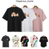 Palms baskı tişört moda mektup gevşek kısa kollu mürettebat boyun tişört kelime melekler anenler yaz caddesi hip hop tasarımcı gömlek rahat tshirts 9o8v